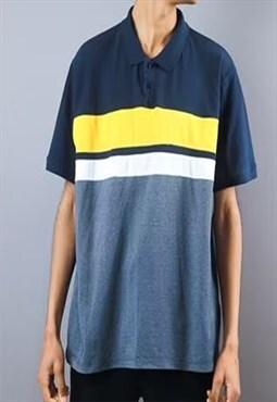 vintage grey and blue polo shirt