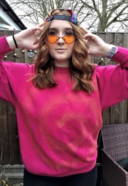 90s Pink on pink acid house style swirl rework sweatshirt
