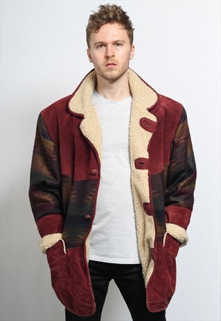 VINTAGE AZTEC INCA FLEECE LINED JACKET