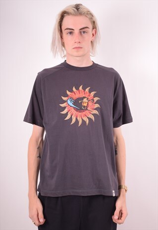 LOTTO MENS VINTAGE T-SHIRT TOP LARGE GREY 90S