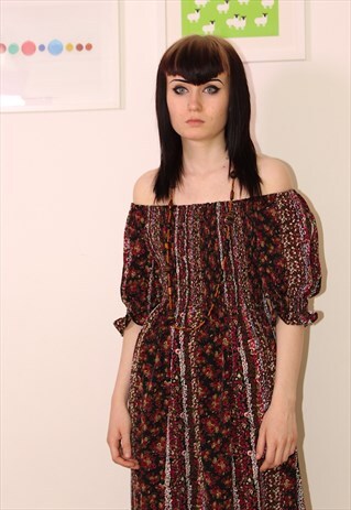 FLORAL SMOCK DRESS FROM THE 70S