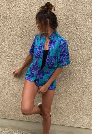 PATTERNED OVERSIZED RETRO VINTAGE UNISEX FESTIVAL SHIRT