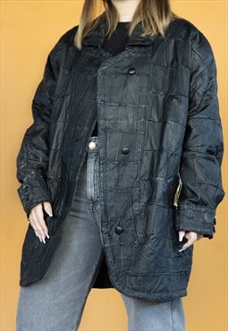 Vintage  Leather Jacket Mode Aktuel in Black XL