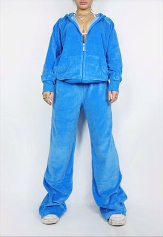 velour tracksuit blue