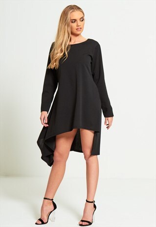 BLACK ASYMMETRICAL DRESS