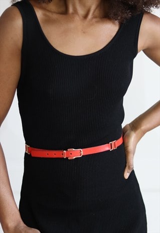 Vintage red leather belt