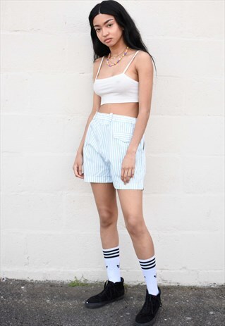 VINTAGE WITH AND GREEN PINSTRIPED SHORTS