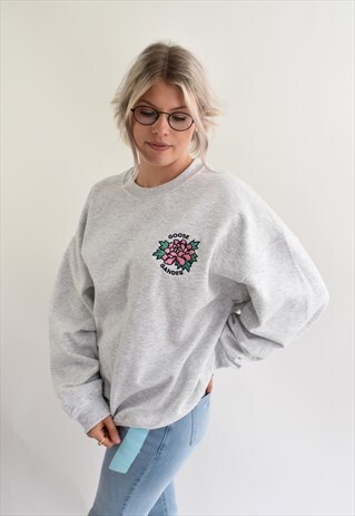 G&G UNISEX ASH PINK FLORAL SWEAT