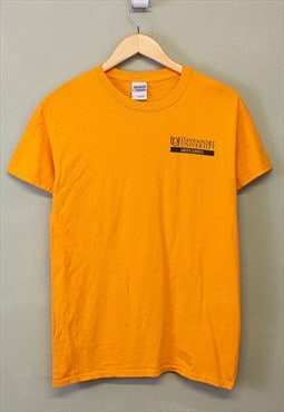 Vintage Davenport University T Shirt Yellow Short Sleeve 