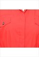 VINTAGE BUTTON FRONT RED SHIRT DRESS - L