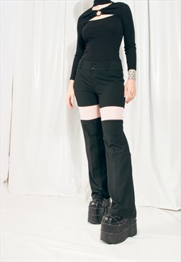 Reworked Vintage Trousers Y2K Reconstructed Flare Pants