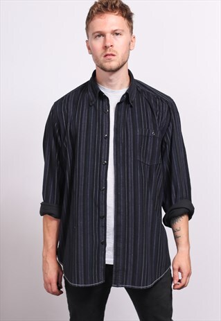 VINTAGE CORDUROY CORD STRIPED SHIRT