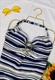 VINTAGE 80S STRIPED GOLD DETAIL SWIMSUIT