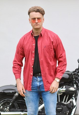 NAUTICA USA FUSCIA PINK CORDUROY SHIRT
