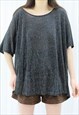 90S VINTAGE BLACK SPARKLY BLOUSE TOP