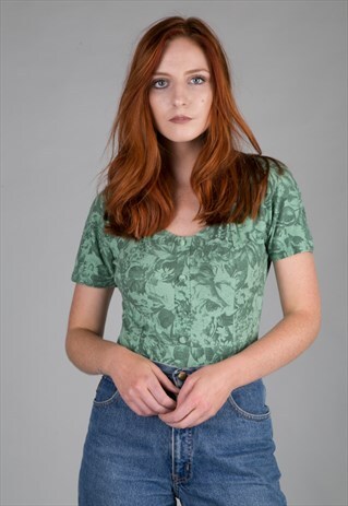 VINTAGE 90S BODYSUIT ONE PIECE GREEN