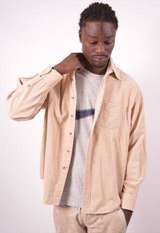 VINTAGE BENETTON CORDUROY SHIRT BEIGE