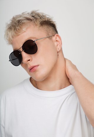 SURFER SILVER AVIATOR SUNGLASSES