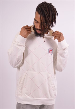 NIKE MENS VINTAGE HOODIE JUMPER XL WHITE 90S