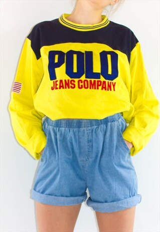 RARE 90'S RALPH LAUREN YELLOW LOGO SWEATSHIRT