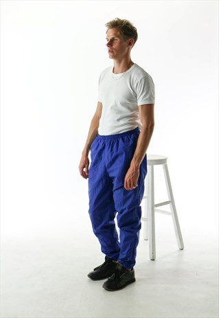 BLUE TRAINING PANTS / HIGH WAISTED PANTS