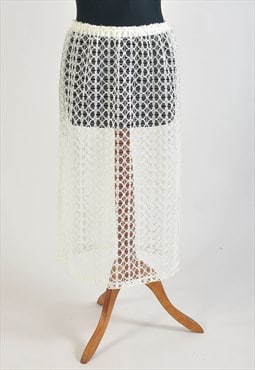 New maxi sheer skirt in white
