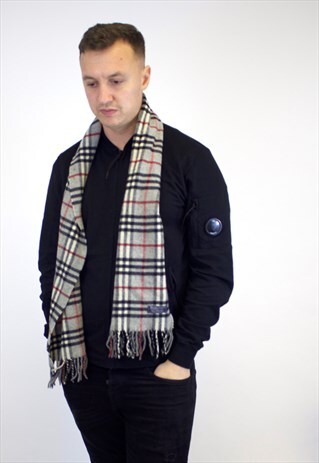 VINTAGE BURBERRY TRADITIONAL LAMBSWOOL CHECKED SCARF
