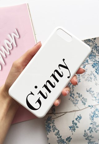WHITE AND BLACK FULL NAME MONOGRAM PHONE CASE