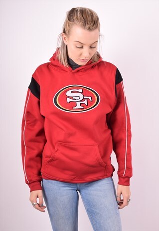 NFL WOMENS VINTAGE HOODIE JUMPER XL RED 90S