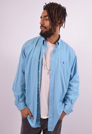 VINTAGE POLO RALPH LAUREN SHIRT BLUE