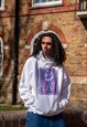 WHITE HOODIE WITH IN THE REALM OF IMAGINATION PRINT COLOU