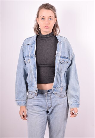 GUESS WOMENS VINTAGE DENIM JACKET LARGE BLUE 90'S