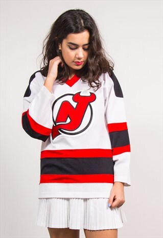 VINTAGE 90'S NHL NEW JERSEY DEVILS HOCKEY JERSEY TOP