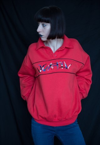 VINTAGE 80'S RED SWEATSHIRT/ FRESH DRESSED