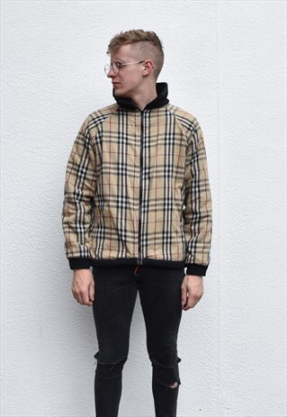 BURBERRY NOVACHECK REVERSIBLE FLEECE SIZE L