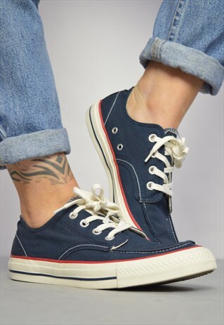 VINTAGE 90S CONVERSE NAVY BOAT OX SHOES PREPPY FESTIVAL