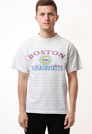 90S USA VINTAGE BOSTON MASSACHUSETTS COTTON T-SHIRT 16398