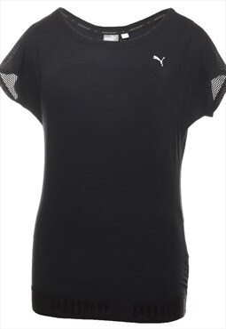 Vintage Black Plain Puma T-shirt - S