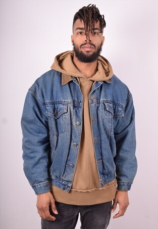 WRANGLER MENS VINTAGE DENIM JACKET MEDIUM BLUE 90'S