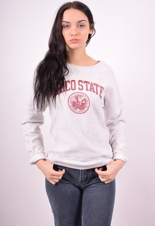 CHAMPION WOMENS VINTAGE SWEATSHIRT JUMPER SMALL GREY 90'S