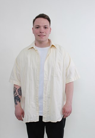 Vintage Oversized summer shirt, striped vocation top XL size