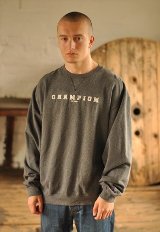 VINTAGE 90S CHAMPION SPELL OUT SWEATER