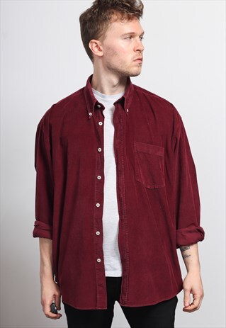 VINTAGE CORDUROY CORD SHIRT RED