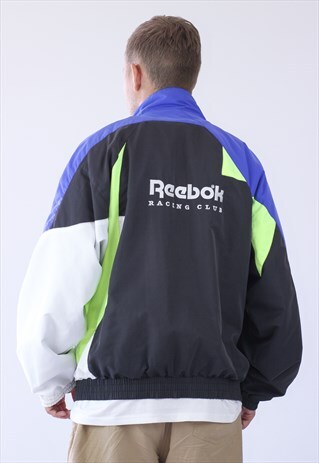 VINTAGE MENS REEBOK RACING CLUB BIG LOGO SUIT JACKET