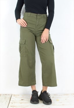 W27 Cargo Multi Pocket Cotton Pants Trousers Army Green