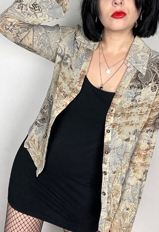 WALLIS PATTERNED Y2K STYLE BLOUSE
