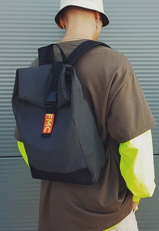 FMC HI VIS ROLL TOP BACKPACK GRAPHITE GREY