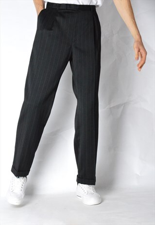 VINTAGE 90S BLACK STRIPED PANTS
