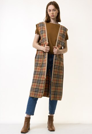 80S VINTAGE BURBERRY UNDER COAT VEST LONG 5573