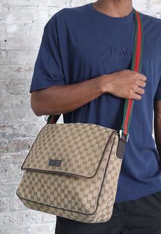 VINTAGE RARE GUCCI MONOGRAM MESSENGER BAG